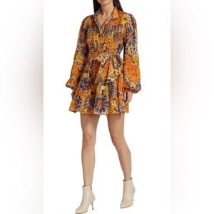 FARM RIO Pineaplle Flowers Mini Dress